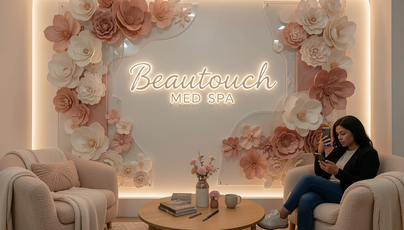 LED neon-style illuminated sign for photo moment and social media wall by Habitar 91