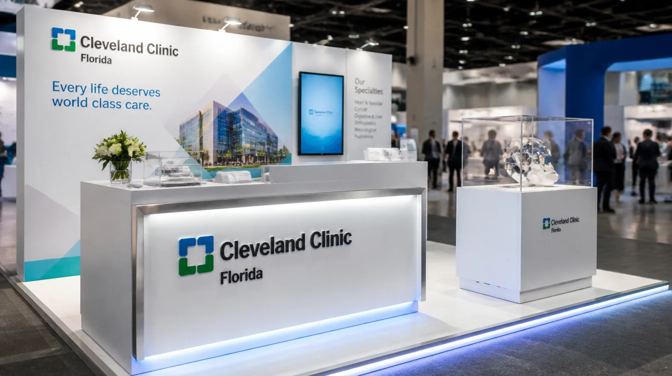 Illuminated trade show booth sign and brand logo by Habitar 91