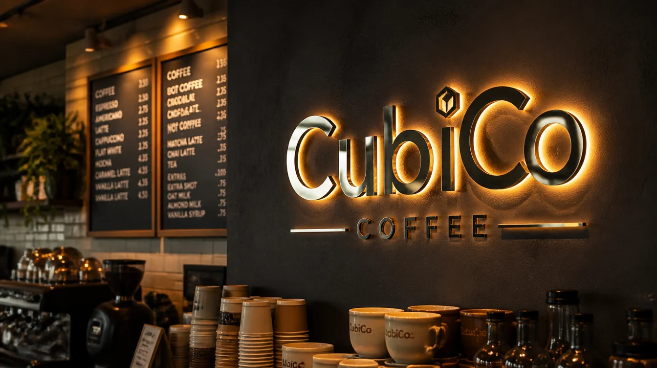 LED neon-style sign for restaurant and cafe interior by Habitar 91