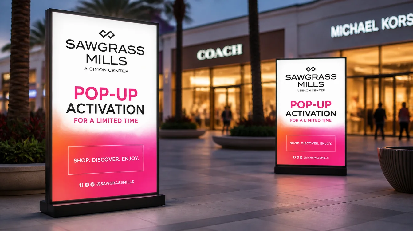 Illuminated sign for pop-up and brand activation display by Habitar 91