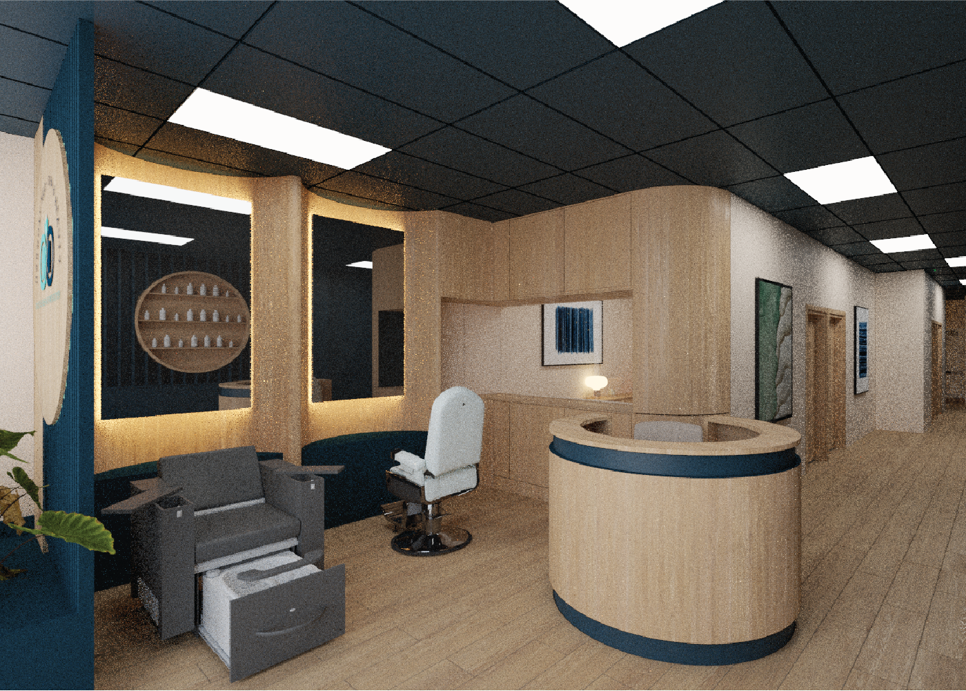 Harmony Med Spa treatment room and interior detail by Habitar 91