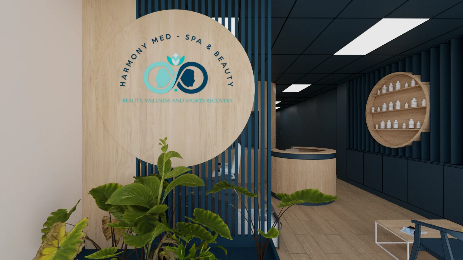 Harmony Med Spa commercial interior design render for Davie buildout